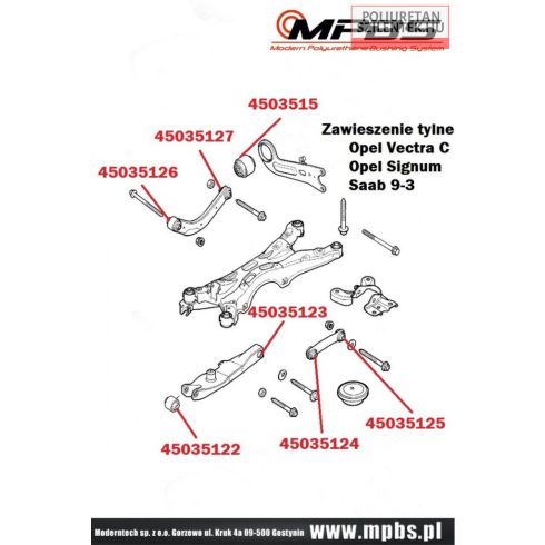Hátsó lengőkar szilent készlet