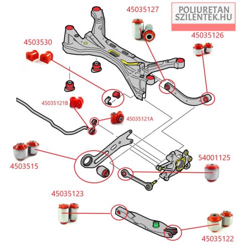 Hátsó hosszlengőkar szilent pár