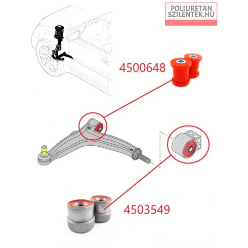 Első lengőkar hátsó szilent pár