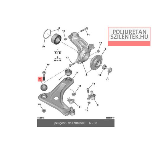 Első lengőkar elülső szilent