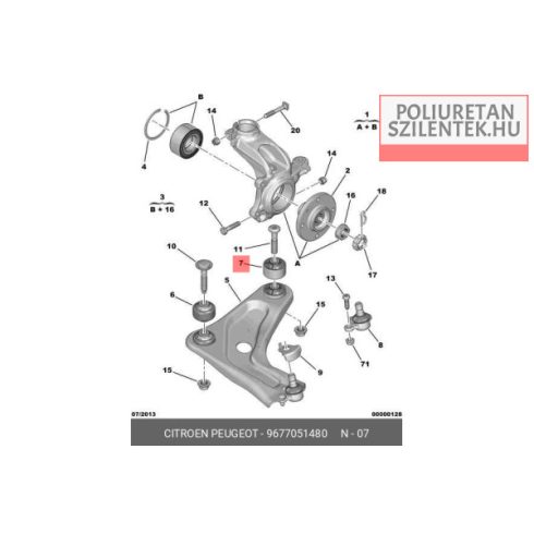 Első lengőkar hátsó szilent