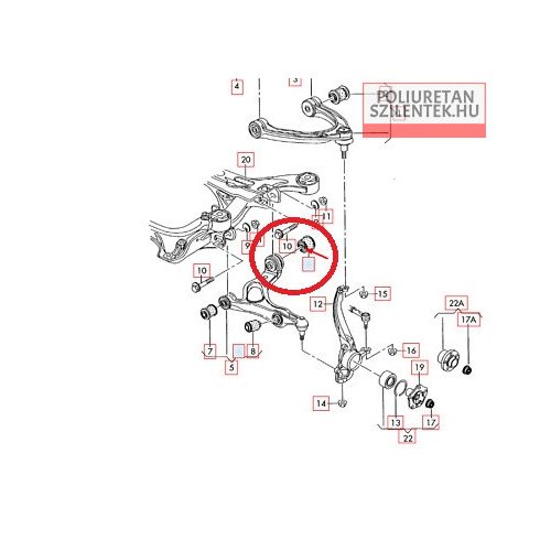 Első alsó lengőkar hátsó szilent