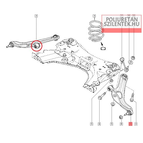 Első lengőkar elülső szilent RS