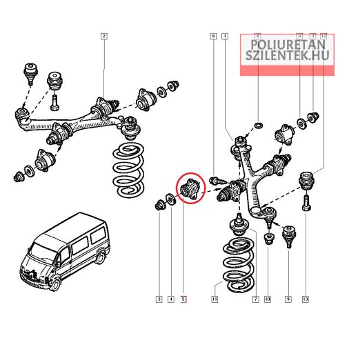 Felső keresztlengőkar szilent