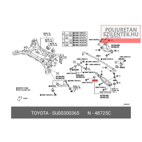 Hátsó alsó lengőkar belső szilent