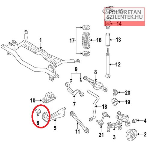 Hátsó hosszlengőkar szilent pár