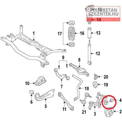 Hátsó csonkállvány alsó szilent pár