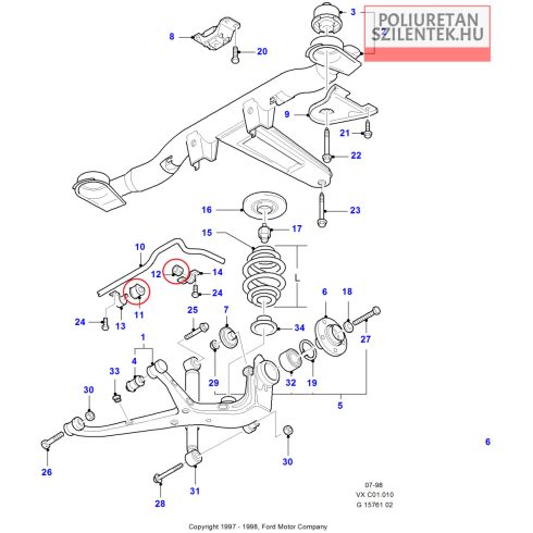 Hátsó stabilizátor szilent szett