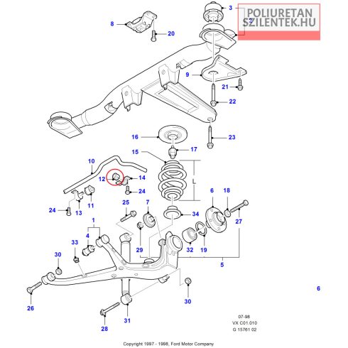 Hátsó stabilizátor külső szilent