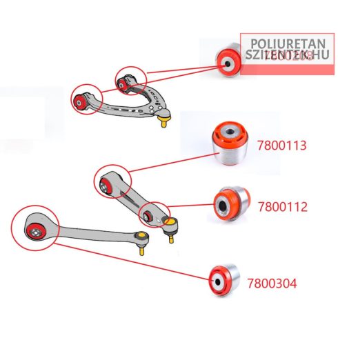 Első futómű hátsó lengőkar külső szilent