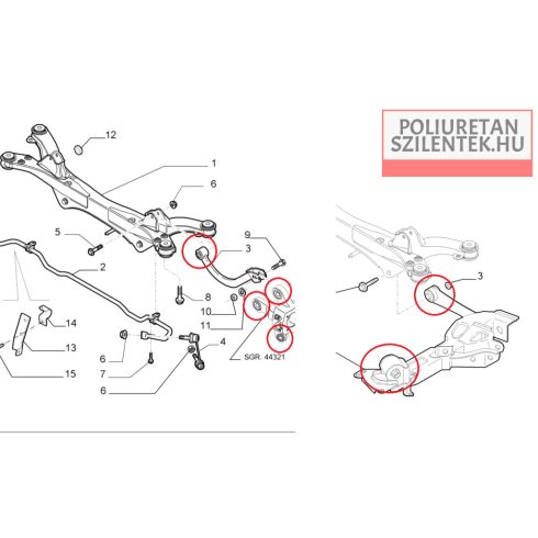 Hátsó futómű szilent készlet