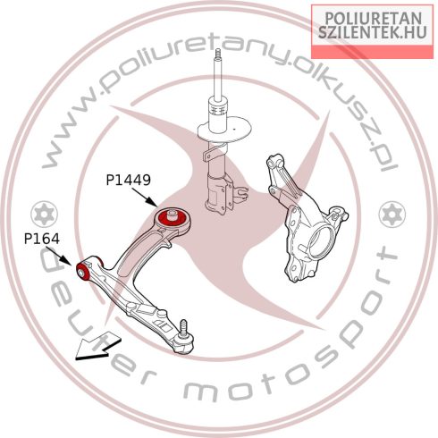 Első lengőkar szilent készlet