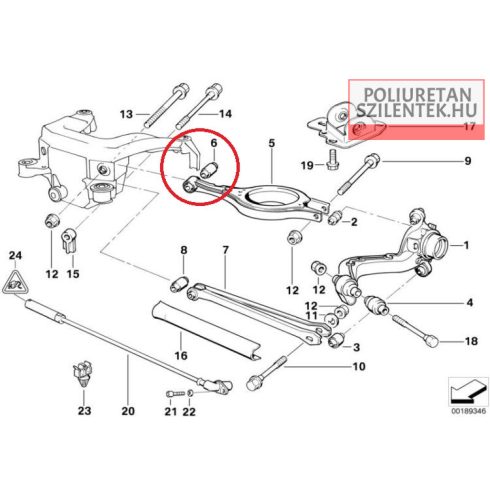 Hátsó keresztlengőkar szilent készlet