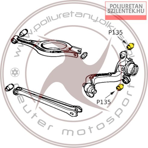 Hátsó csonkállvány szilent készlet