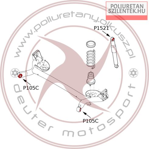 Hátsó lengéscsillapító felső szilent pár