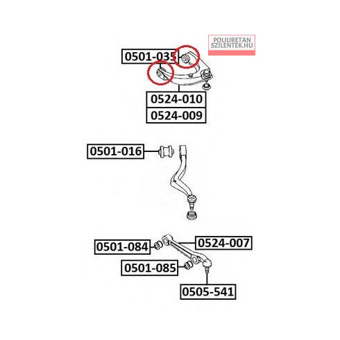 Első felső lengőkar szilent szett