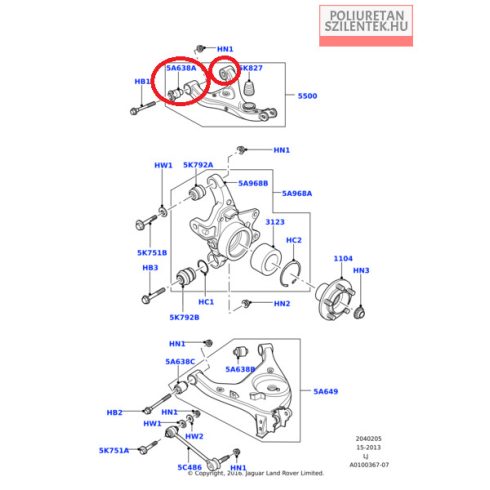 Hátsó felső lengőkar szilent pár