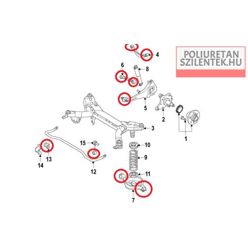 Hátsó futómű szilent készlet