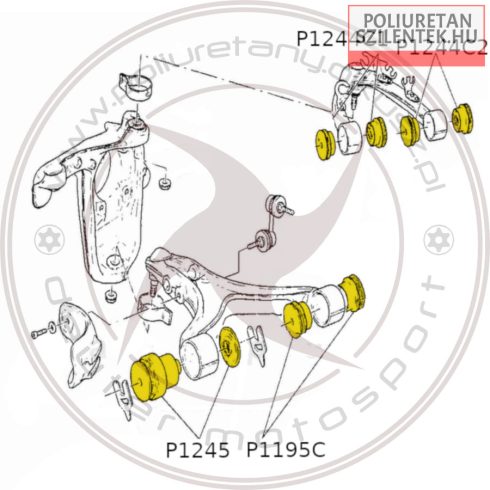 Első alsó lengőkar szilent készlet