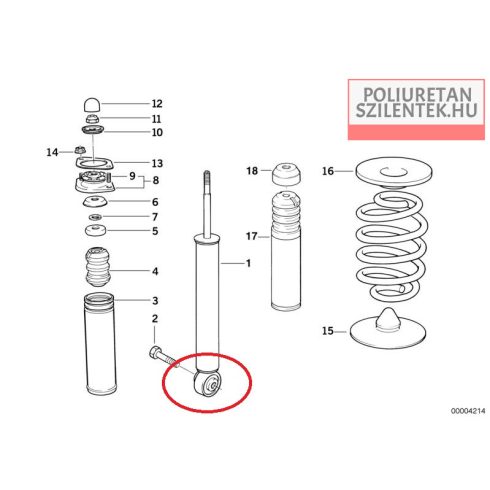 Hátsó lengéscsillapító szilent
