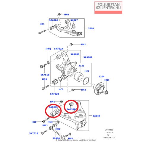 Hátsó alsó lengőkar szilent pár