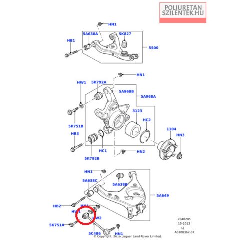Hátsó stabilizátor pálca szilent