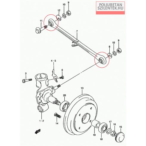 Hátsó futómű szilent készlet