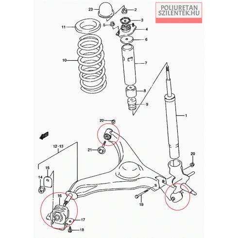 Komplett futómű szilent készlet