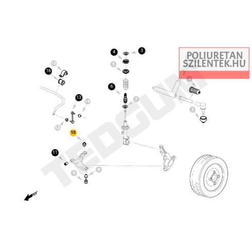 Első lengőkar hátsó szilent