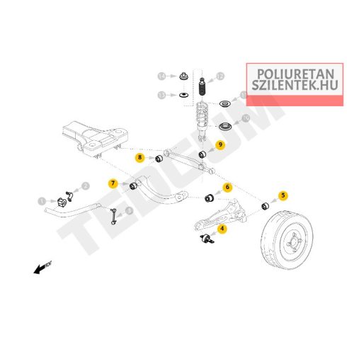 Hátsó futómű szilent készlet