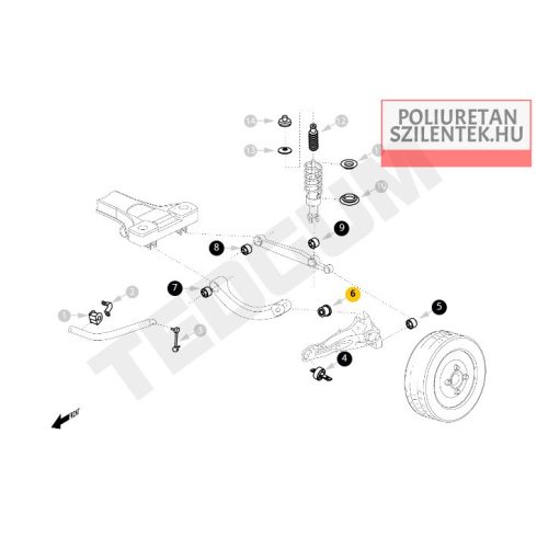 Hátsó csonkállvány felső szilent